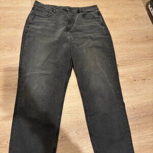 american eagle black mom jeans